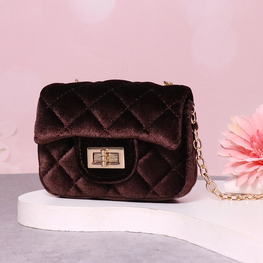 New Girl Bag Small Bag Spring and Autumn New Girl Golden Velvet Water Chestnut Fashion Shoulder Bag Mini Crossbody Bag