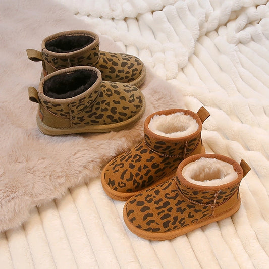 Casual Unisex Leopard Round Toe Snow Boots