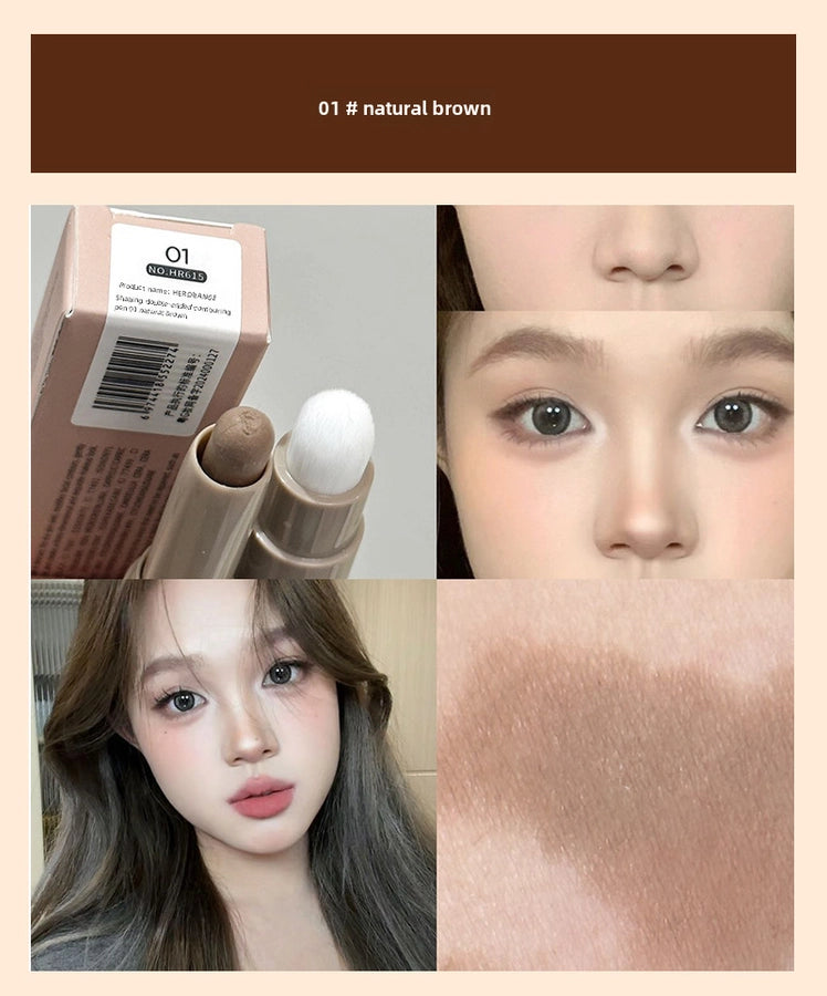 HERORANGE ~  cosmetic pen with brush nose shadow shadow dual-purpose natural three-dimensional not easy to take off makeup cosmetic beauty stick women