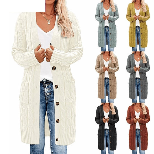 Women's Cardigan Sweater Long Sleeve Sweaters & Cardigans Casual Elegant Solid Color