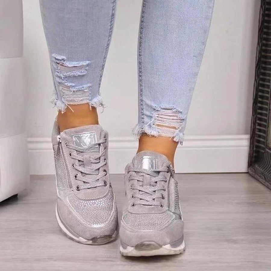 Summer and autumn women's shoes  plus size  new single-layer shoes women's fashion British inner height increasing shoes casual women's shoes in stock