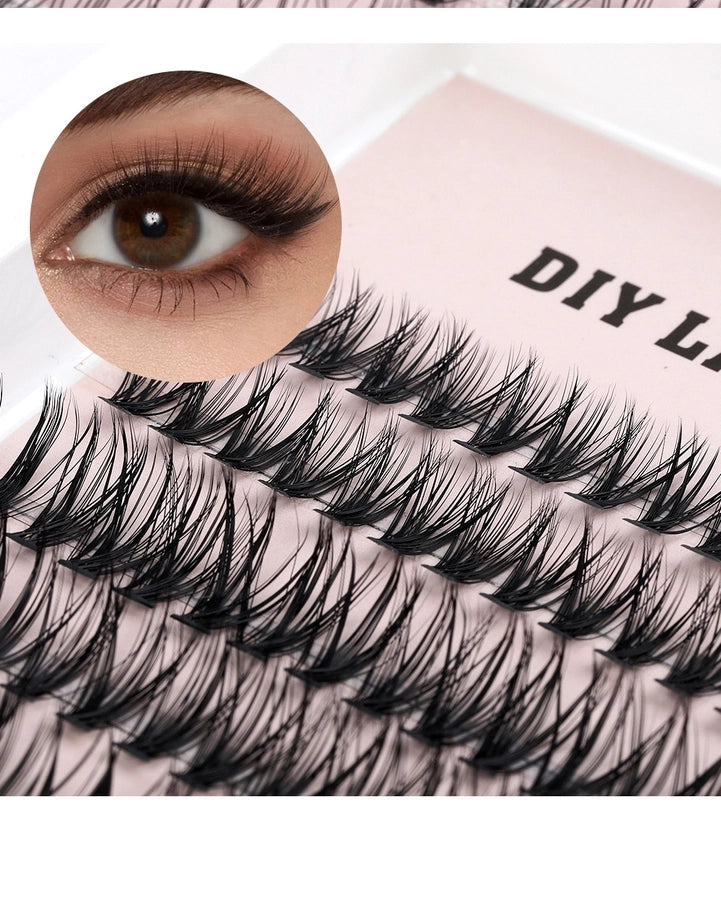 Europe and the United States  hot  hair segmented double eyelash glue self-grafting single cluster  explosion eyelash set