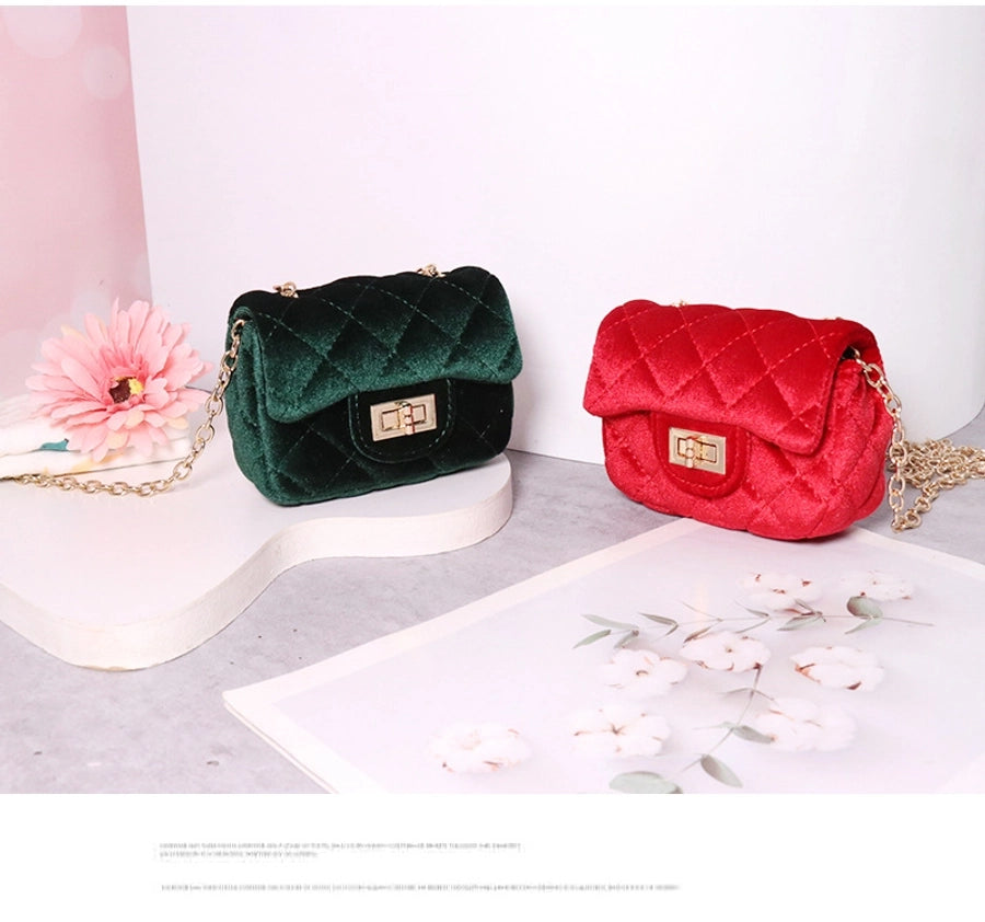 New Girl Bag Small Bag Spring and Autumn New Girl Golden Velvet Water Chestnut Fashion Shoulder Bag Mini Crossbody Bag