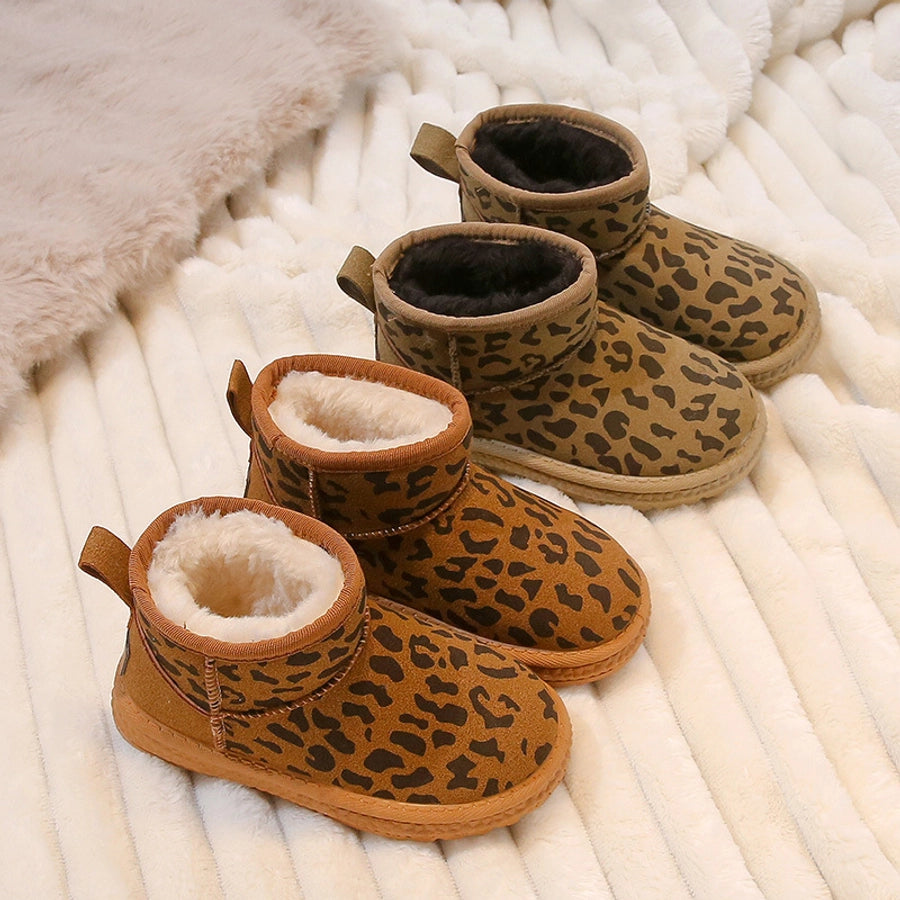 Casual Unisex Leopard Round Toe Snow Boots