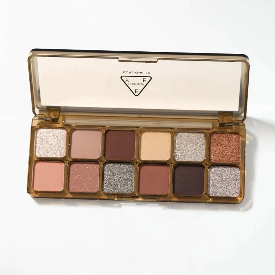 JADED New Super Flash cement 12-color eyeshadow plate Matte Pearlescent earth color cold tea Brown affordable eyeshadow