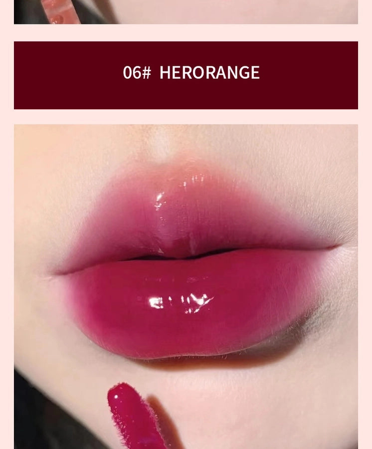 HERORANGE ~ juice glossy mirror lip glaze light moisturizing moisturizing glass lip gloss student party cheap makeup