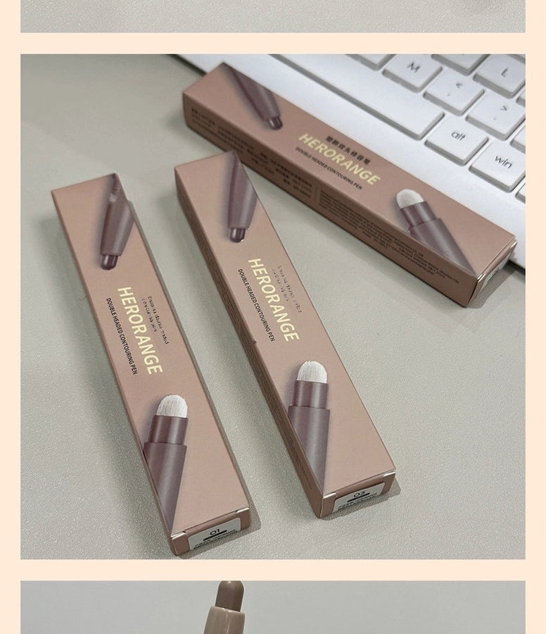 HERORANGE ~  cosmetic pen with brush nose shadow shadow dual-purpose natural three-dimensional not easy to take off makeup cosmetic beauty stick women