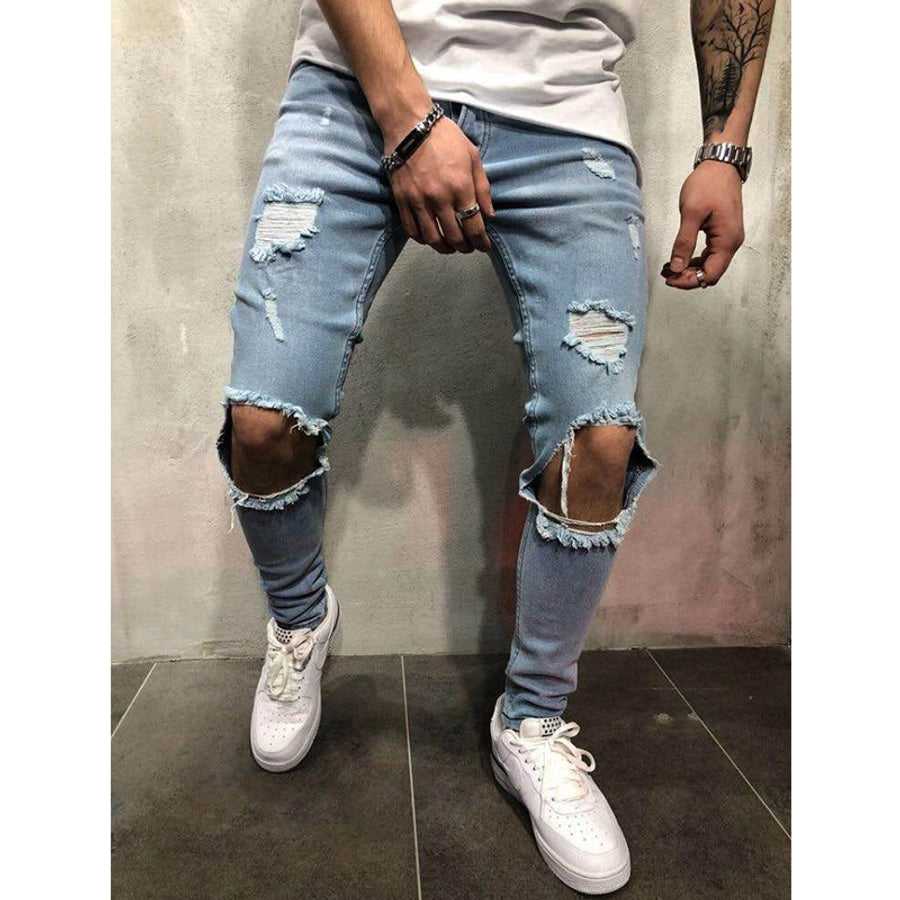 Men's Geometric Streetwear Skinny Men's Bottoms