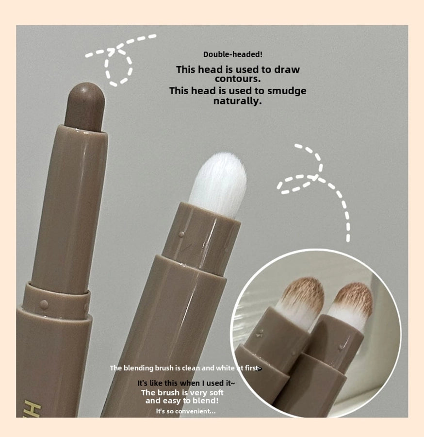 HERORANGE ~  cosmetic pen with brush nose shadow shadow dual-purpose natural three-dimensional not easy to take off makeup cosmetic beauty stick women