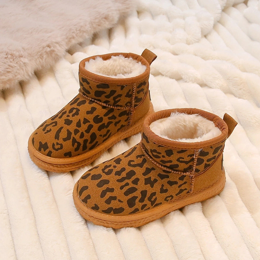 Casual Unisex Leopard Round Toe Snow Boots