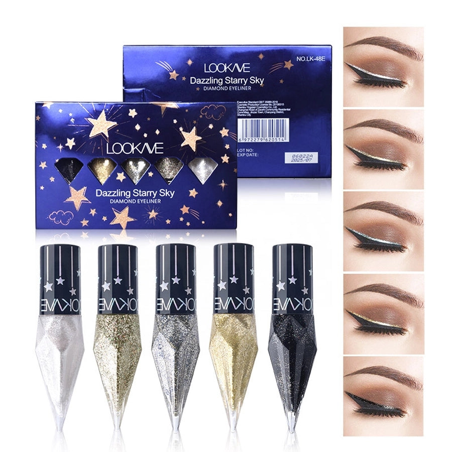 Classic Style Shiny Solid Color Plastic liquid eyeliner 1 Piece 1 Set