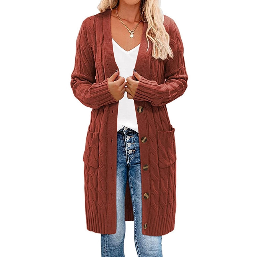 Women's Cardigan Sweater Long Sleeve Sweaters & Cardigans Casual Elegant Solid Color