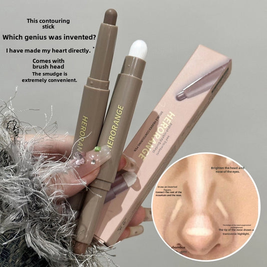 HERORANGE ~  cosmetic pen with brush nose shadow shadow dual-purpose natural three-dimensional not easy to take off makeup cosmetic beauty stick women