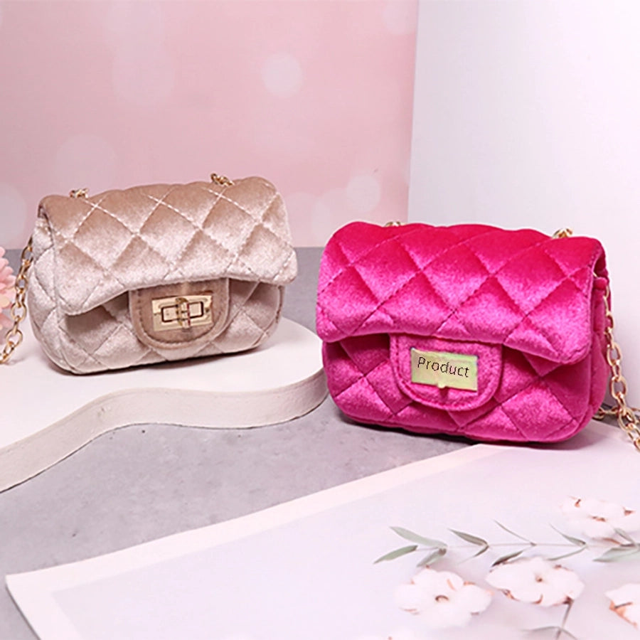 New Girl Bag Small Bag Spring and Autumn New Girl Golden Velvet Water Chestnut Fashion Shoulder Bag Mini Crossbody Bag